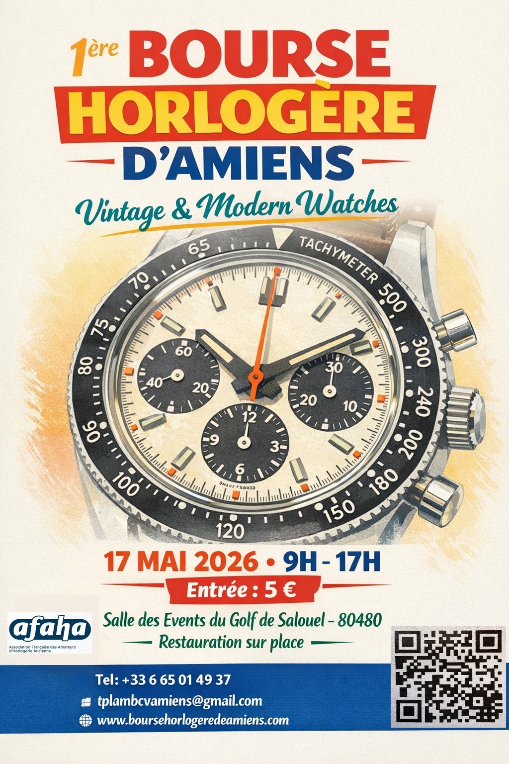 Affiche — Bourse horlogère à Amiens, 17 mai 2026